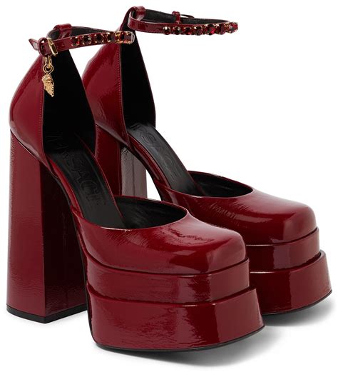 versace red medusa lidded box|Versace Medusa detail round heels.